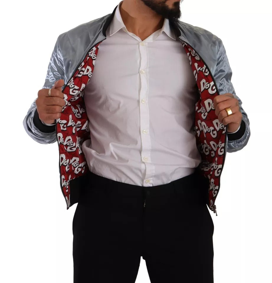 Dolce & Gabbana Light Blue Bomber Coat Men Jacket Dolce & Gabbana