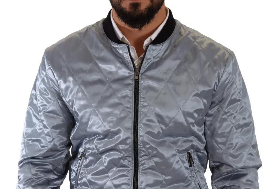 Dolce & Gabbana Light Blue Bomber Coat Men Jacket Dolce & Gabbana