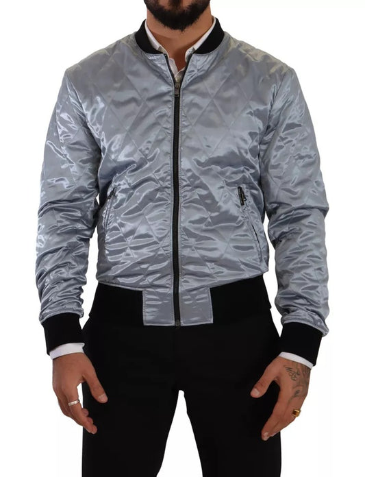 Dolce & Gabbana Light Blue Bomber Coat Men Jacket Dolce & Gabbana