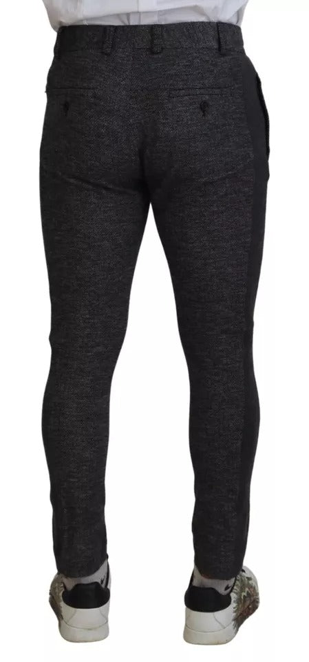 Dolce & Gabbana Gray Chevron Viscose Skinny Pants Dolce & Gabbana