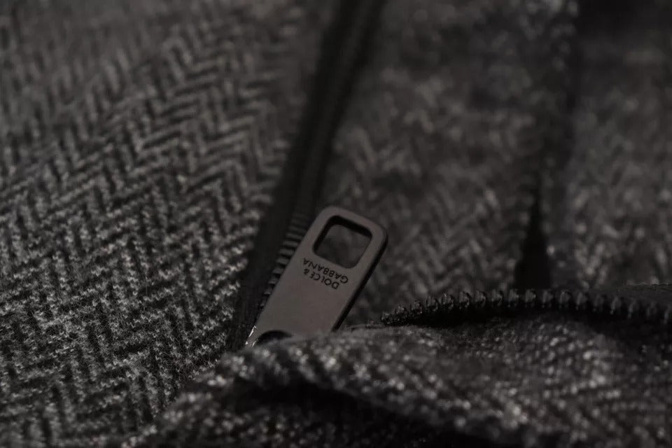 Dolce & Gabbana Gray Chevron Viscose Skinny Pants Dolce & Gabbana