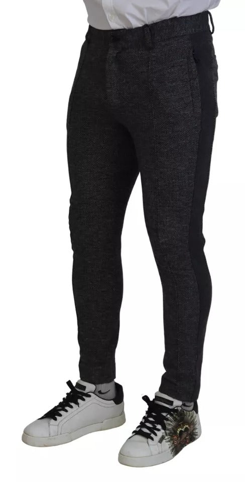 Dolce & Gabbana Gray Chevron Viscose Skinny Pants Dolce & Gabbana