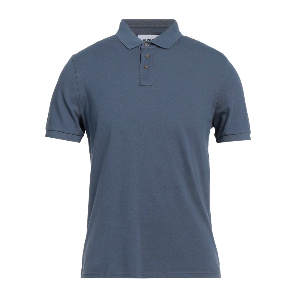 Alpha Studio Blue Cotton Polo Shirt Alpha Studio