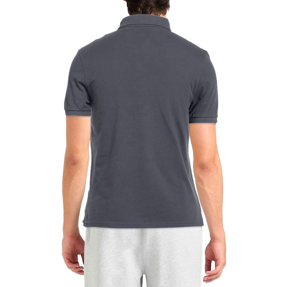 Alpha Studio Gray Cotton Polo Shirt Alpha Studio