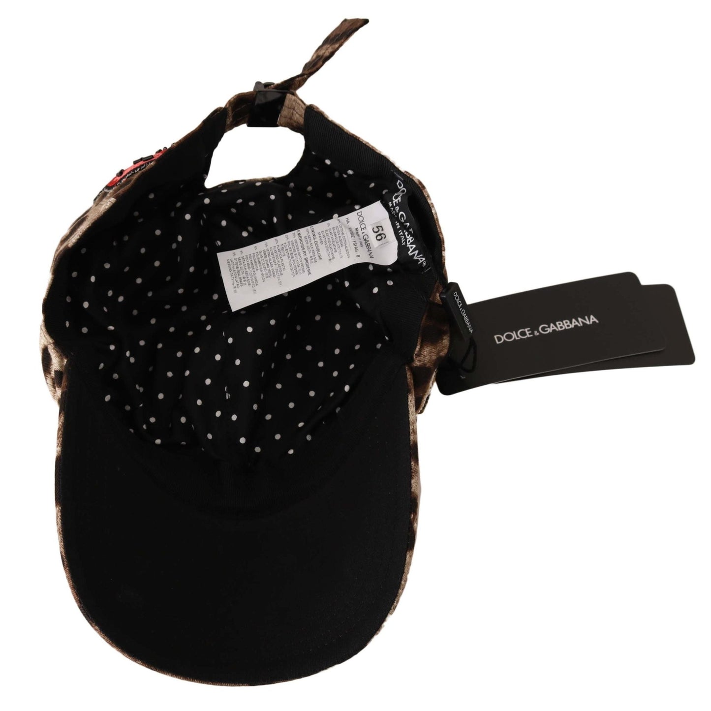 Dolce & Gabbana Brown Leopard Sequin Sicily Applique Baseball Hat