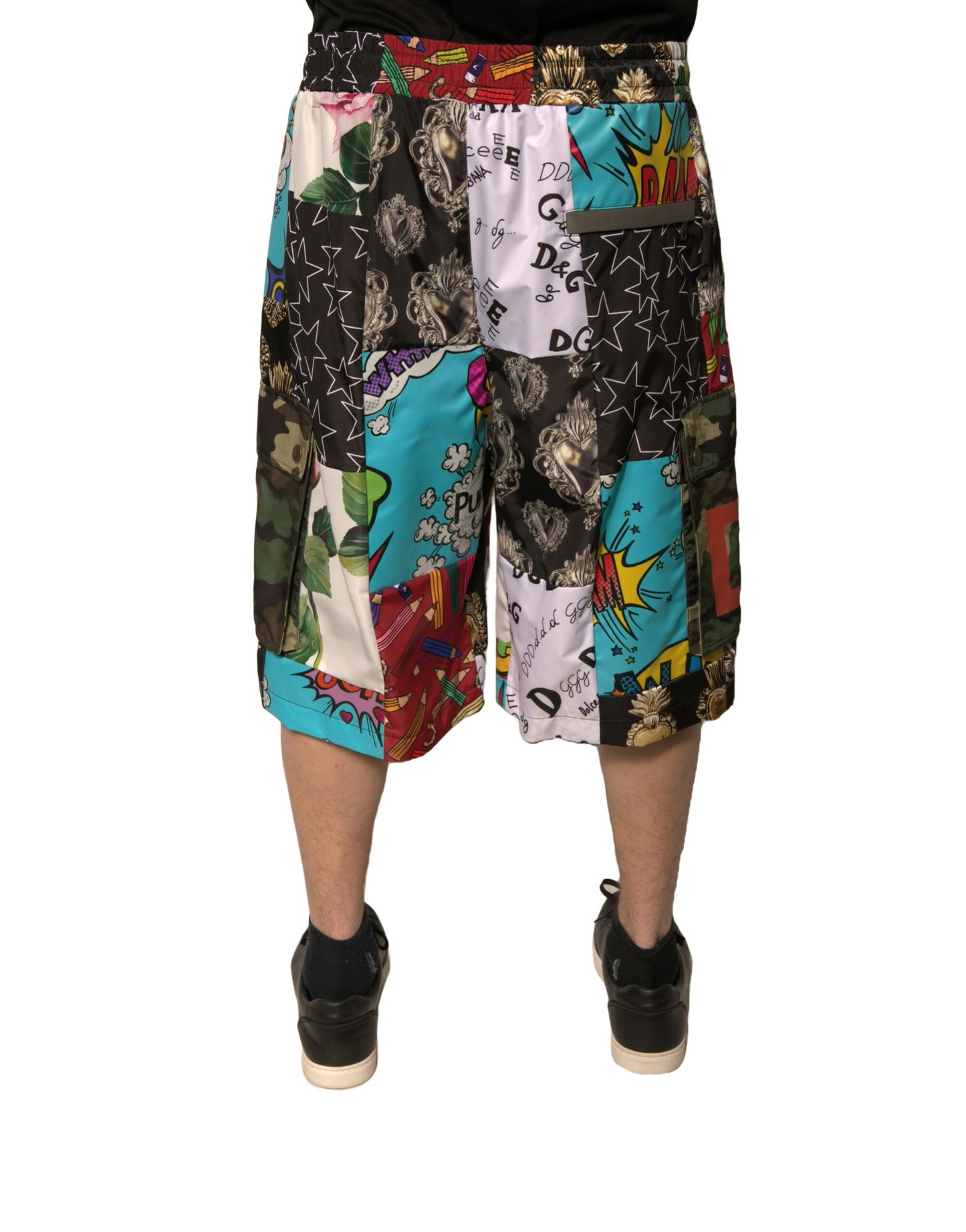Dolce & Gabbana Multicolor Patchwork Cargo Bermuda Shorts Dolce & Gabbana
