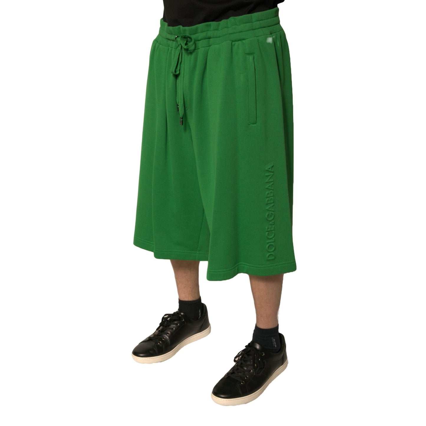 Dolce & Gabbana Green Cotton Blend Men Bermuda Shorts