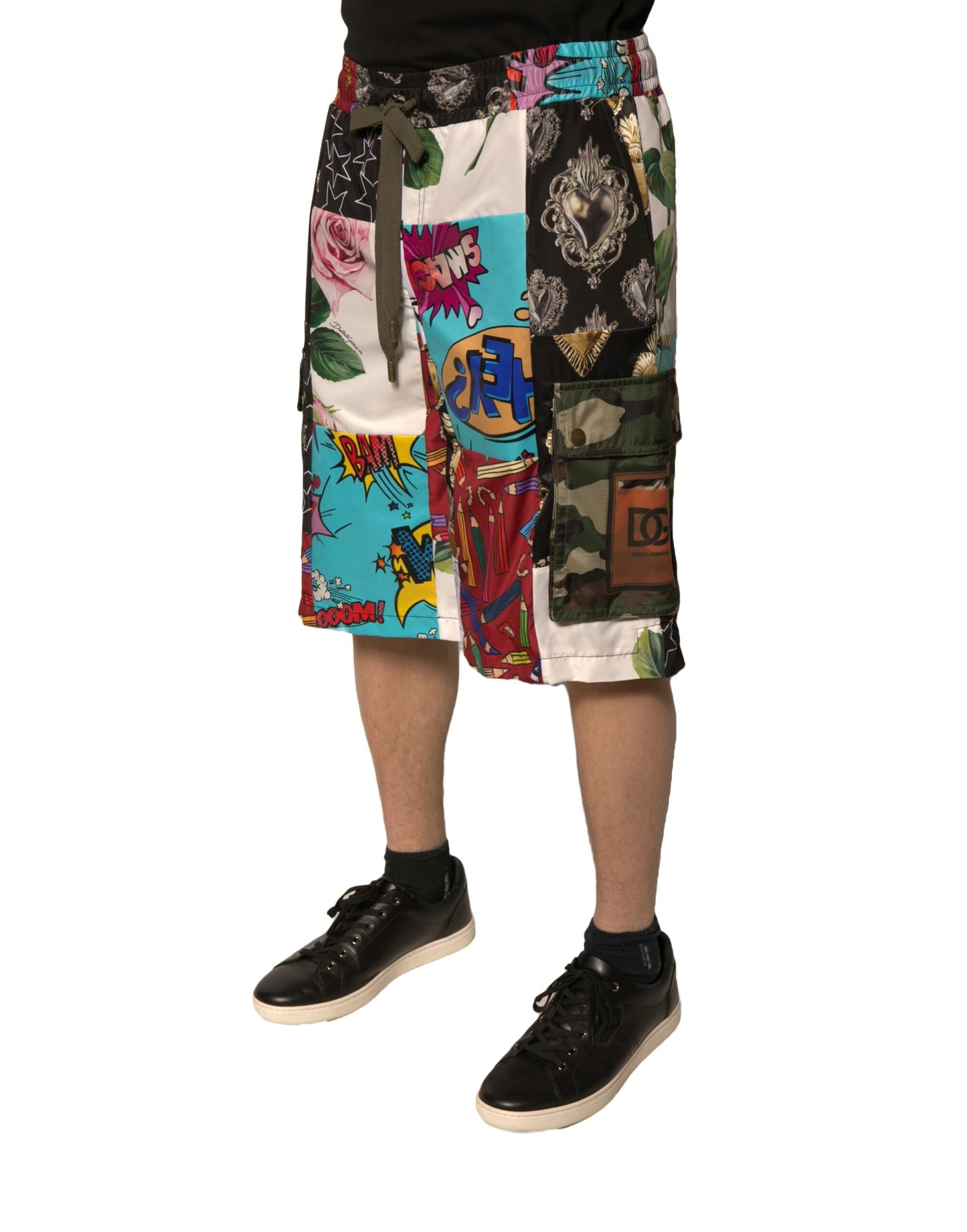 Dolce & Gabbana Multicolor Patchwork Cargo Bermuda Shorts Dolce & Gabbana