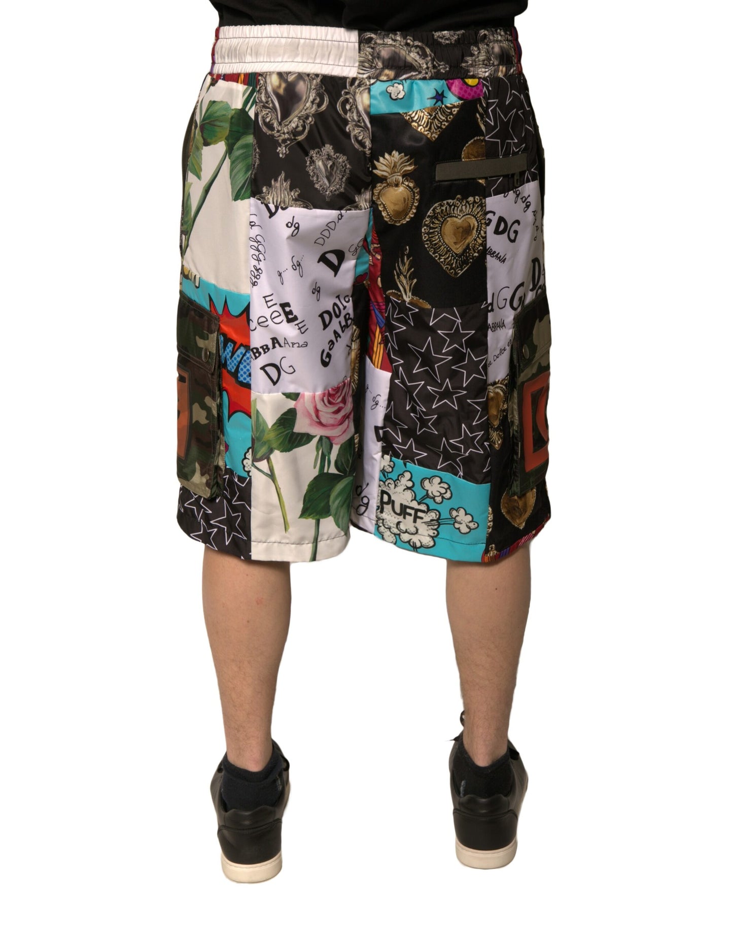 Dolce & Gabbana Multicolor Patchwork Cargo Bermuda Shorts Dolce & Gabbana