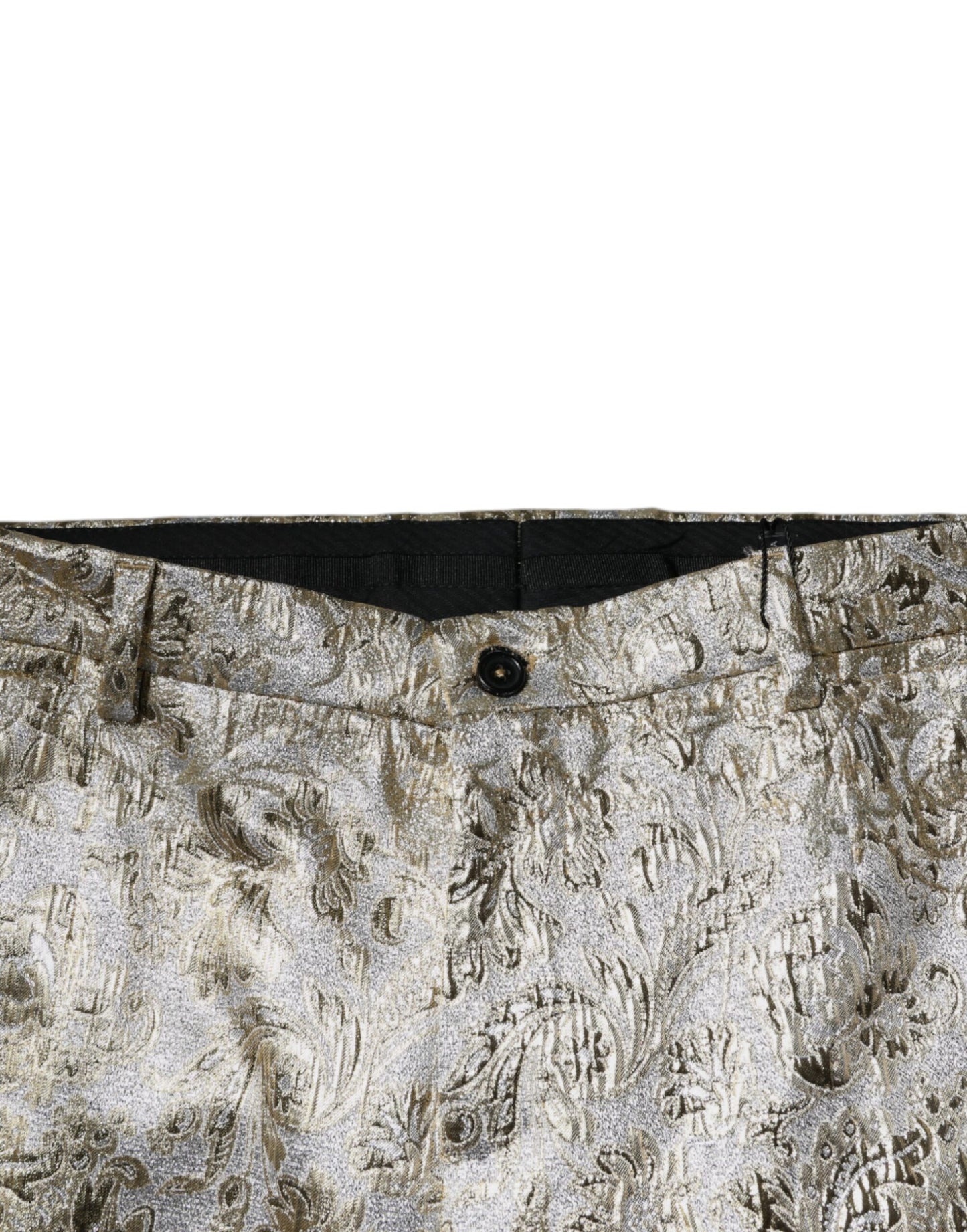 Dolce & Gabbana Gold Floral Jacquard Men Dress Pants Dolce & Gabbana
