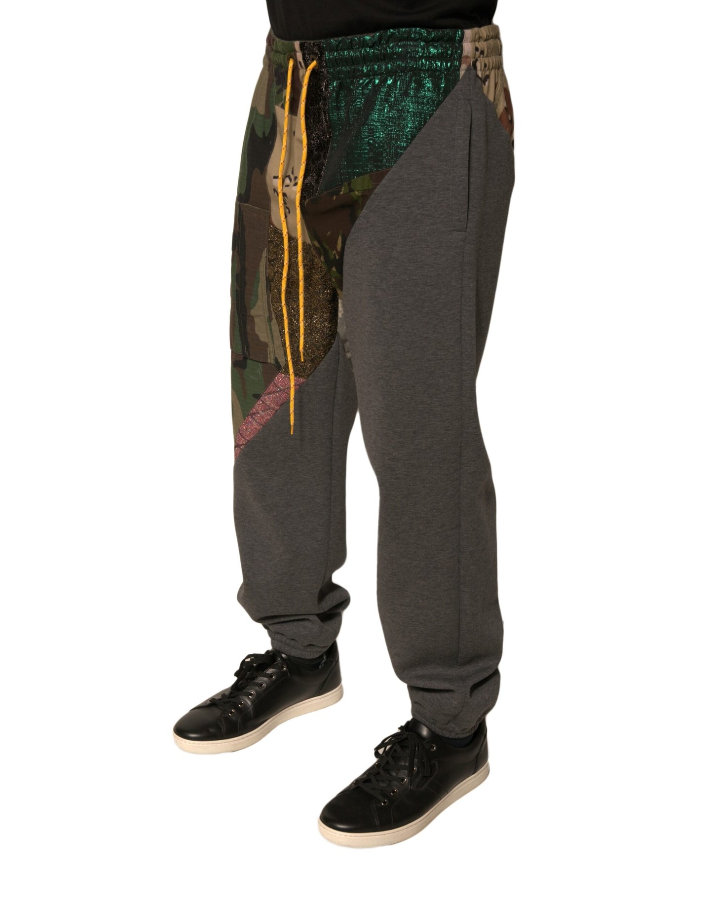 Dolce & Gabbana Multicolor Patchwork Cotton Jogger Sweatpants Pants Dolce & Gabbana