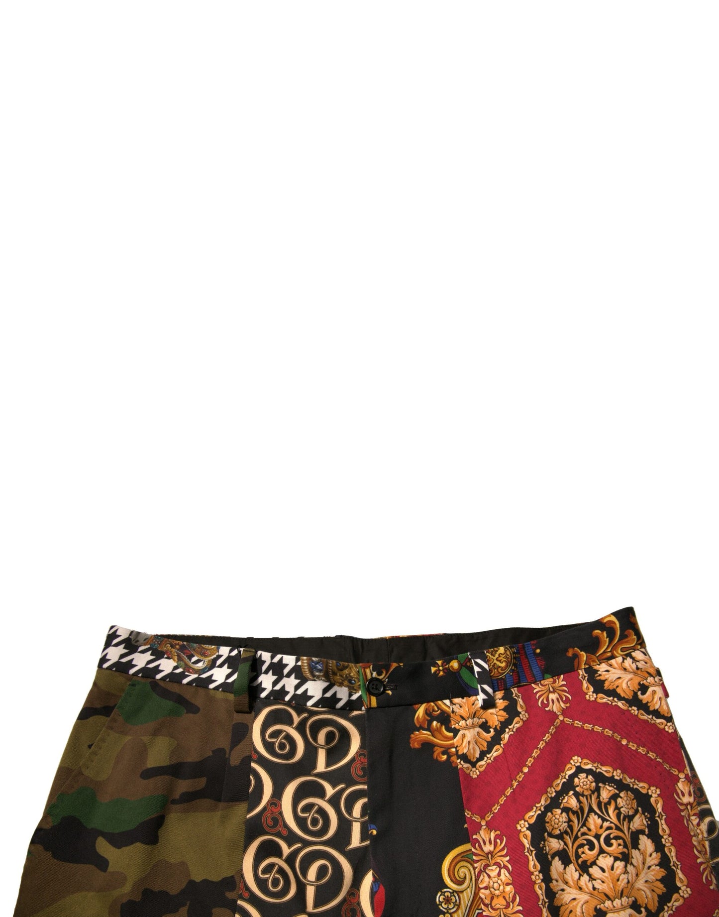 Dolce & Gabbana Multicolor Patchwork Men Dress Pants Dolce & Gabbana
