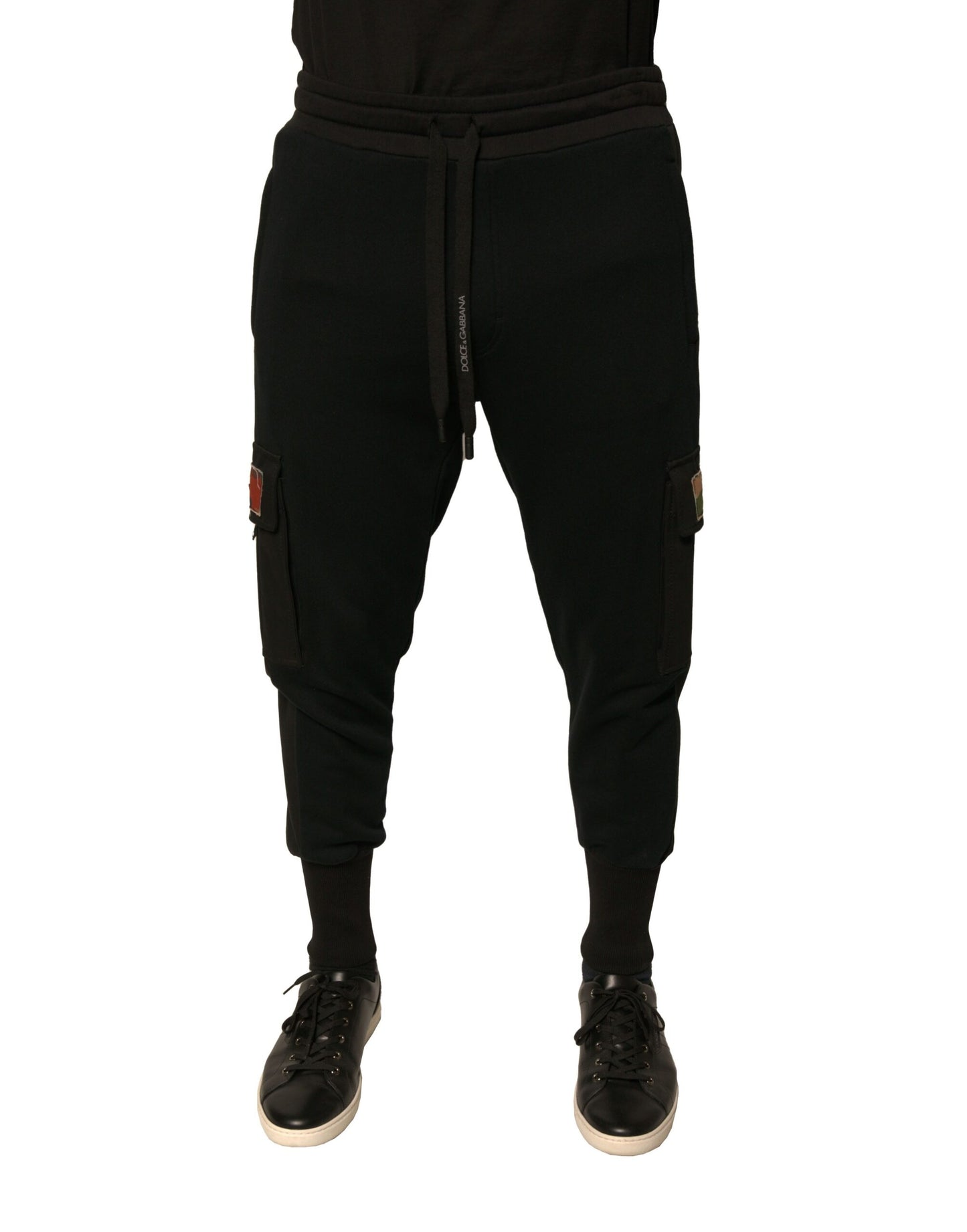 Dolce & Gabbana Black Cotton Jogger Cargo Sweatpants Pants Dolce & Gabbana