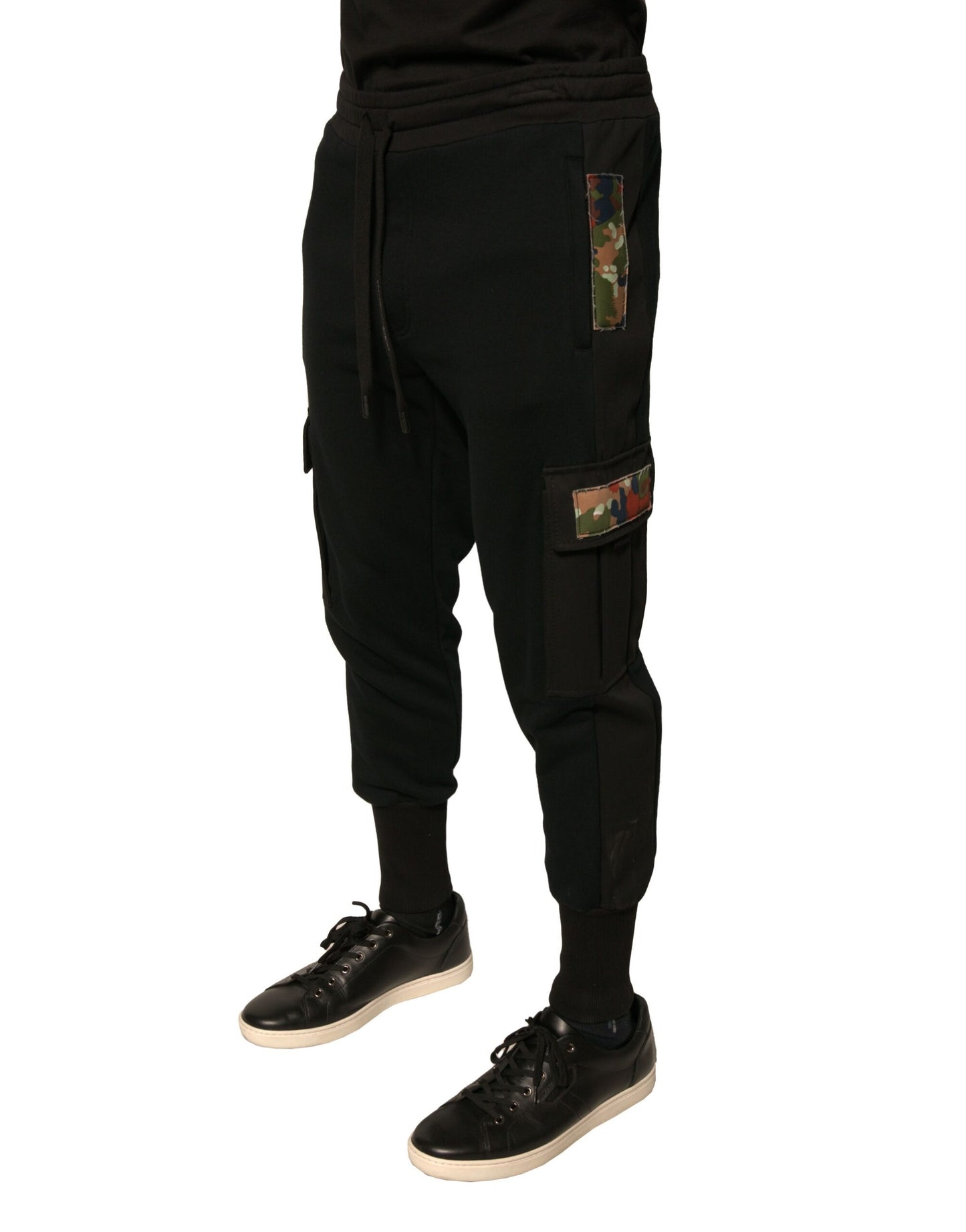 Dolce & Gabbana Black Cotton Jogger Cargo Sweatpants Pants Dolce & Gabbana
