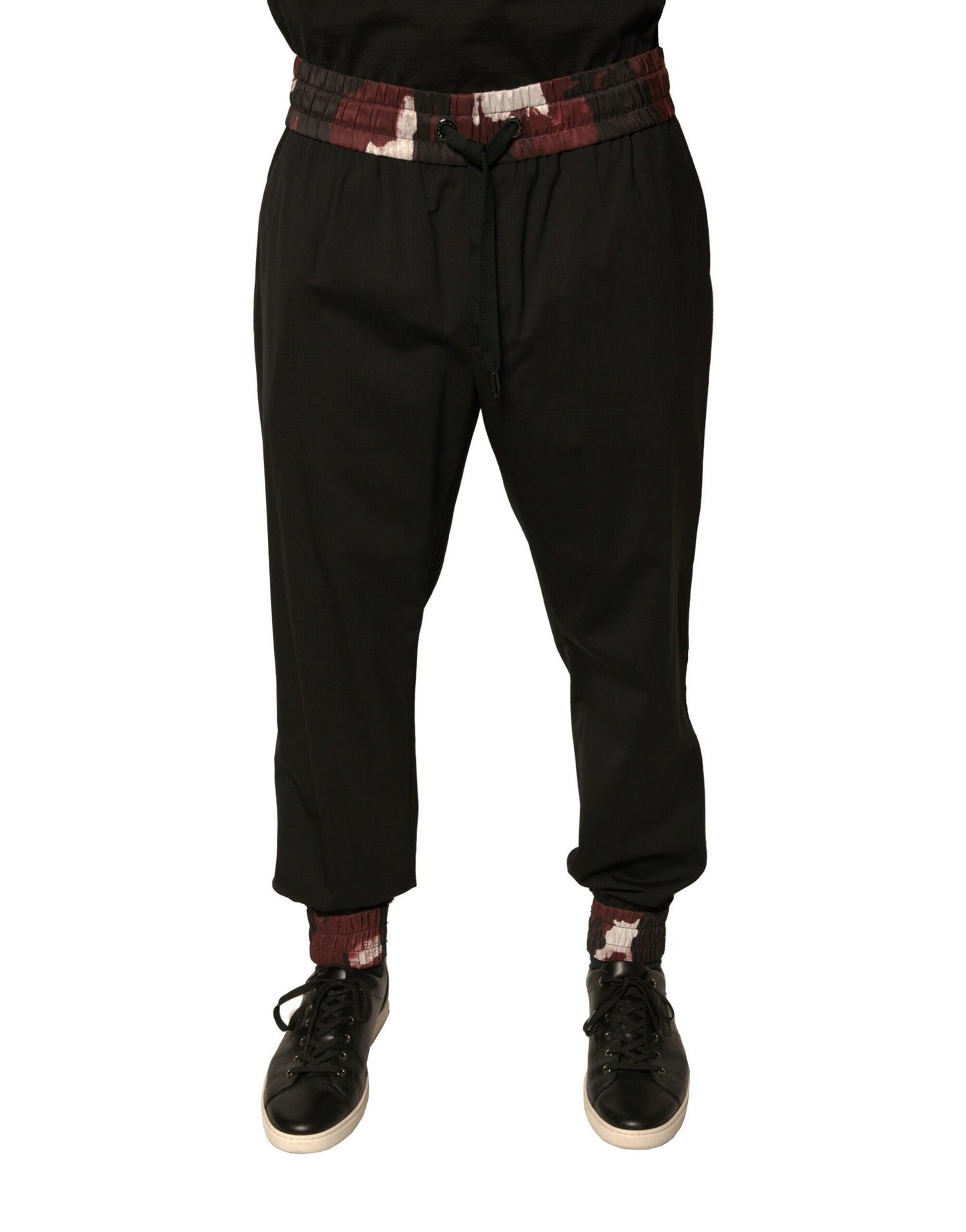 Dolce & Gabbana Black Camouflage Wool Jogger Sweatpants Pants Dolce & Gabbana