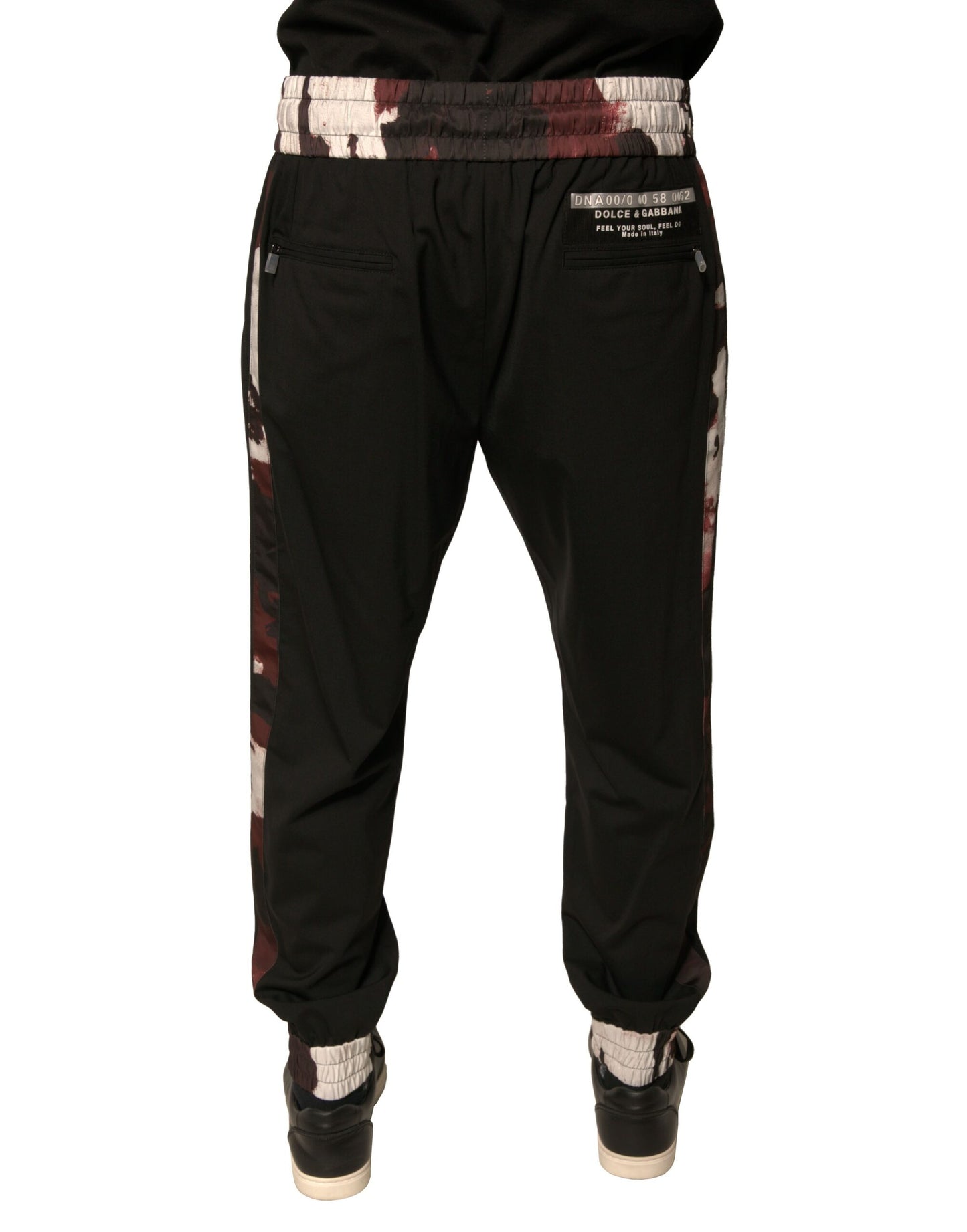 Dolce & Gabbana Black Camouflage Wool Jogger Sweatpants Pants Dolce & Gabbana