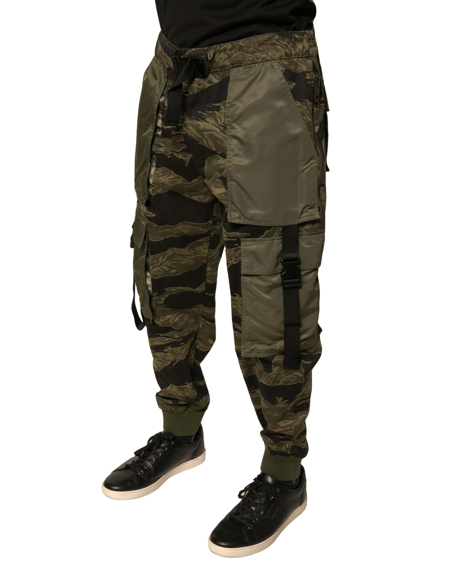 Dolce & Gabbana Green Cotton Jogger Cargo Pants Dolce & Gabbana