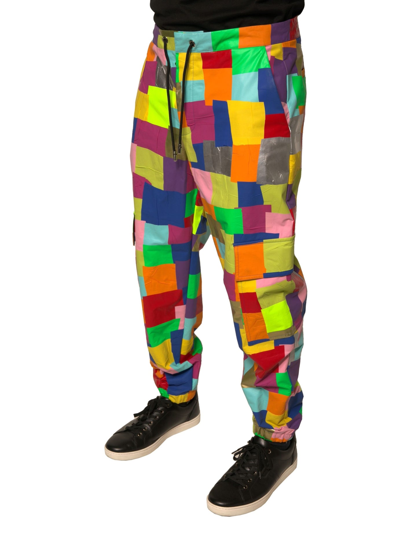 Dolce & Gabbana Multicolor Cotton Patchwork Men Cargo Pants Dolce & Gabbana