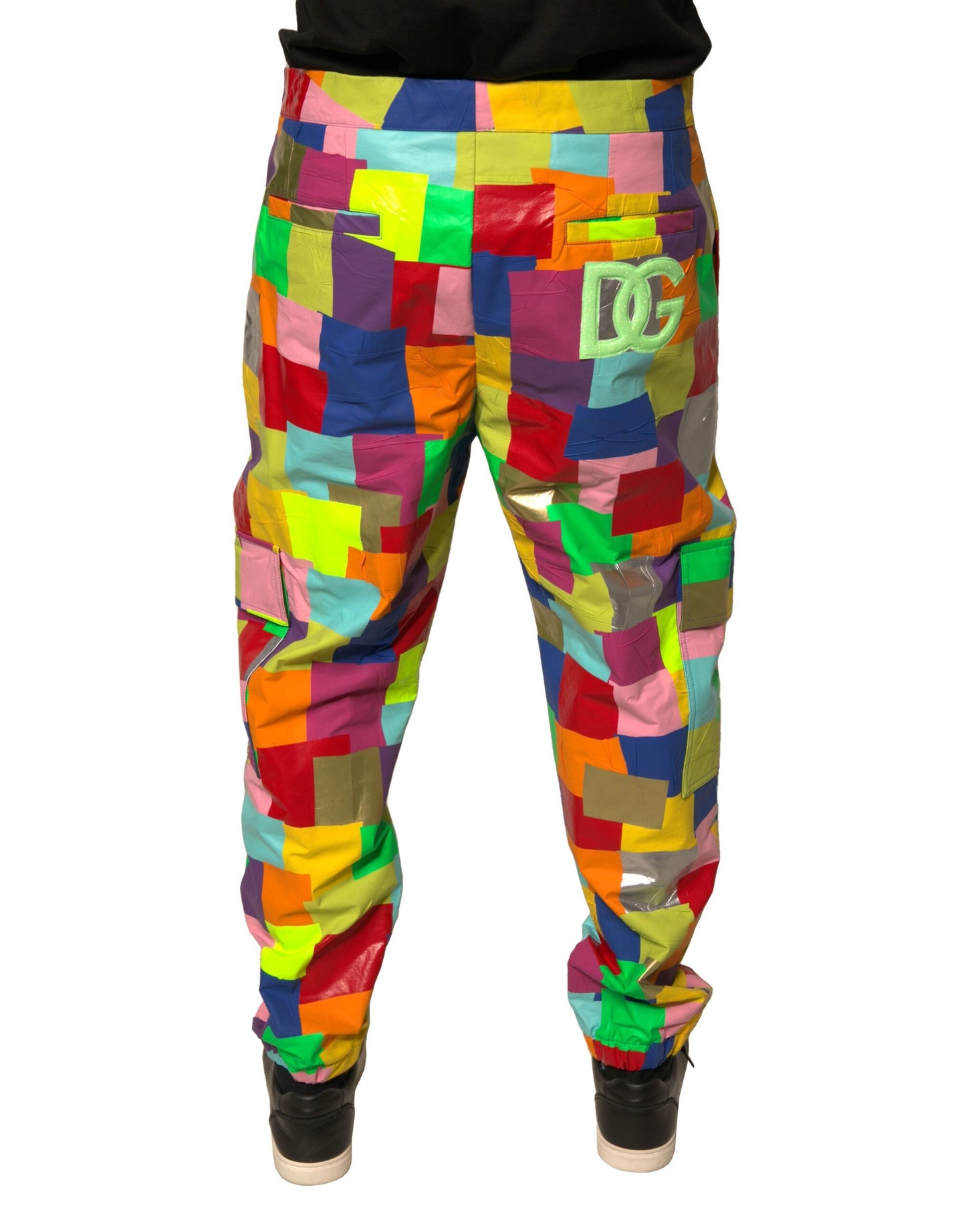 Dolce & Gabbana Multicolor Cotton Patchwork Men Cargo Pants Dolce & Gabbana