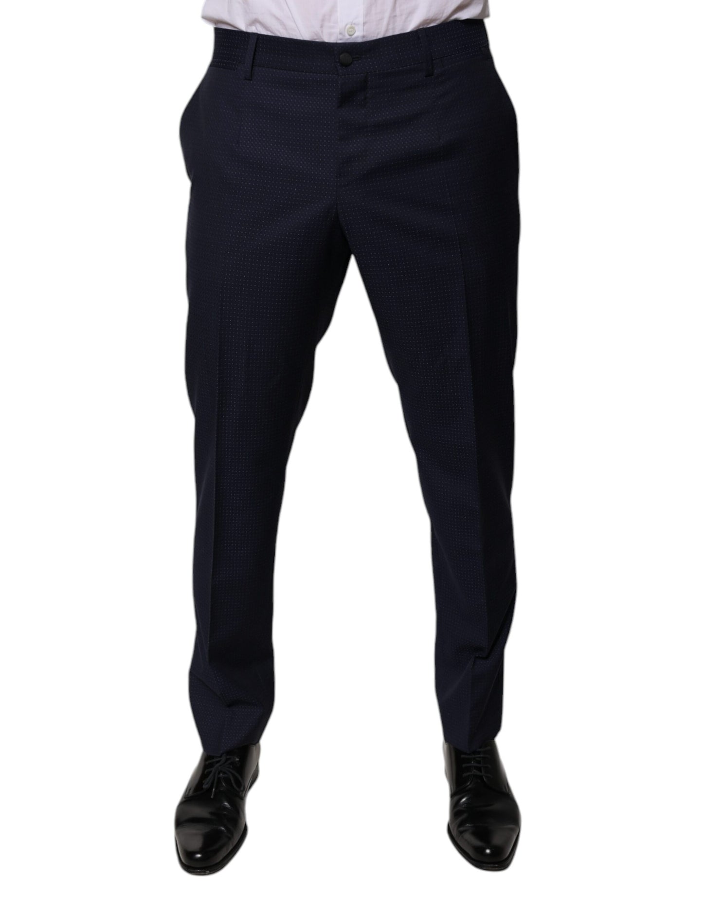 Dolce & Gabbana Dark Blue Cotton Men Dress Pants Dolce & Gabbana