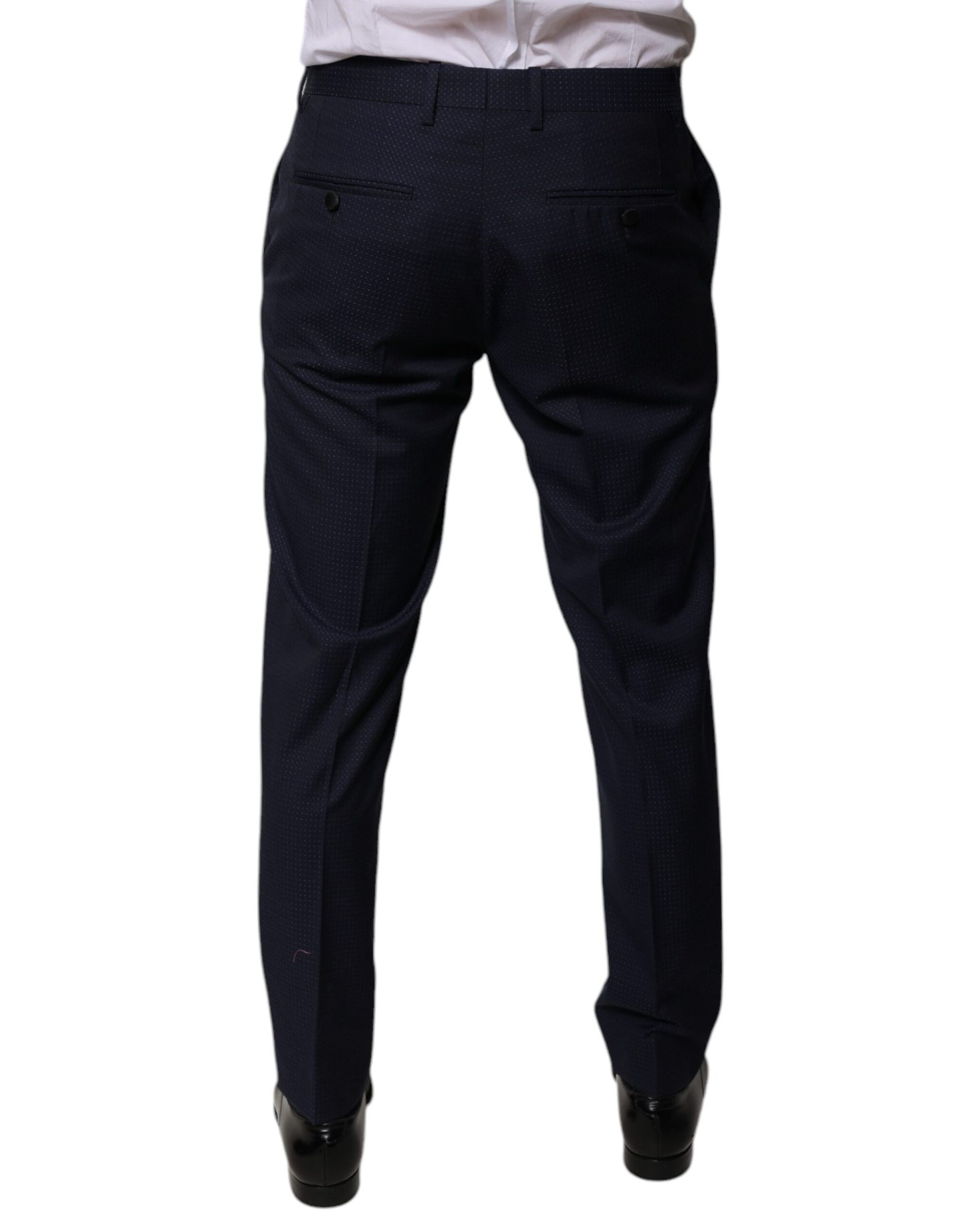 Dolce & Gabbana Dark Blue Cotton Men Dress Pants Dolce & Gabbana