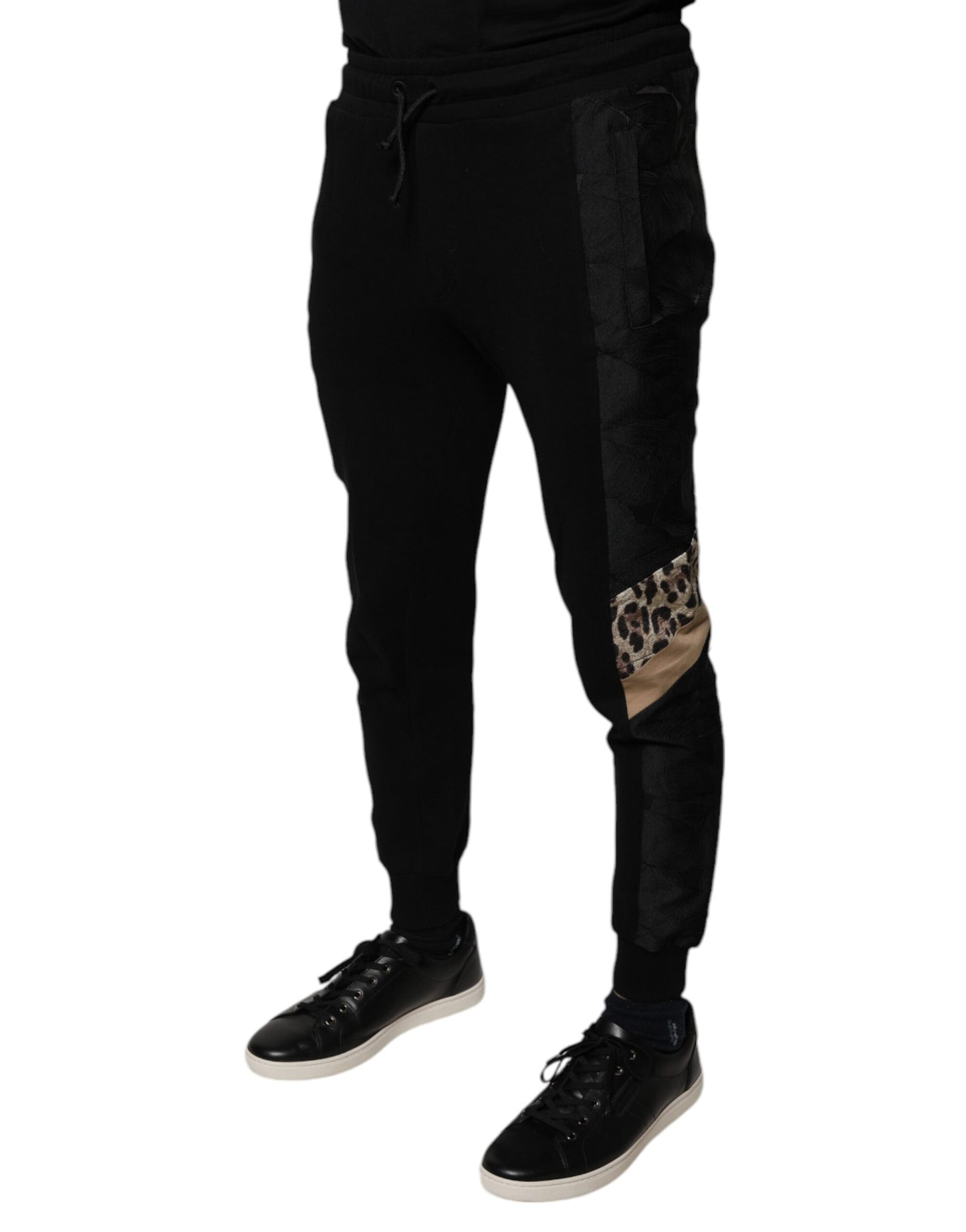 Dolce & Gabbana Black Leopard Slim Fit Jogger Pants Dolce & Gabbana