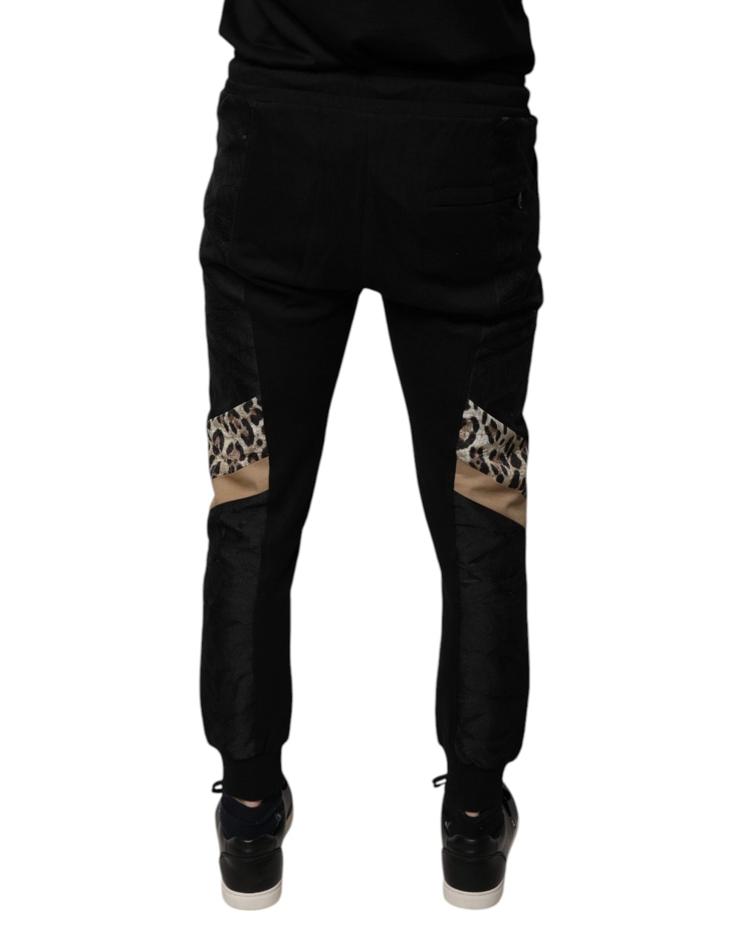 Dolce & Gabbana Black Leopard Slim Fit Jogger Pants Dolce & Gabbana