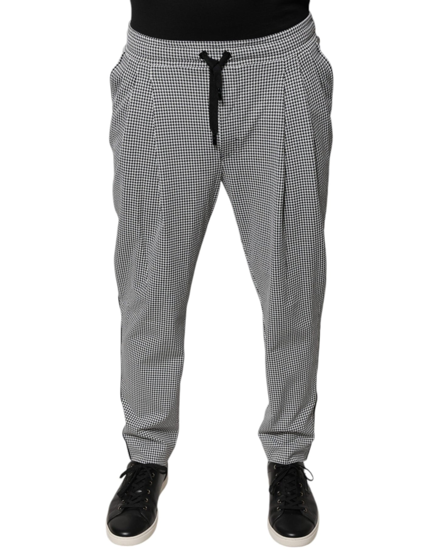 Dolce & Gabbana Black White Houndstooth Skinny Dress Pants Dolce & Gabbana