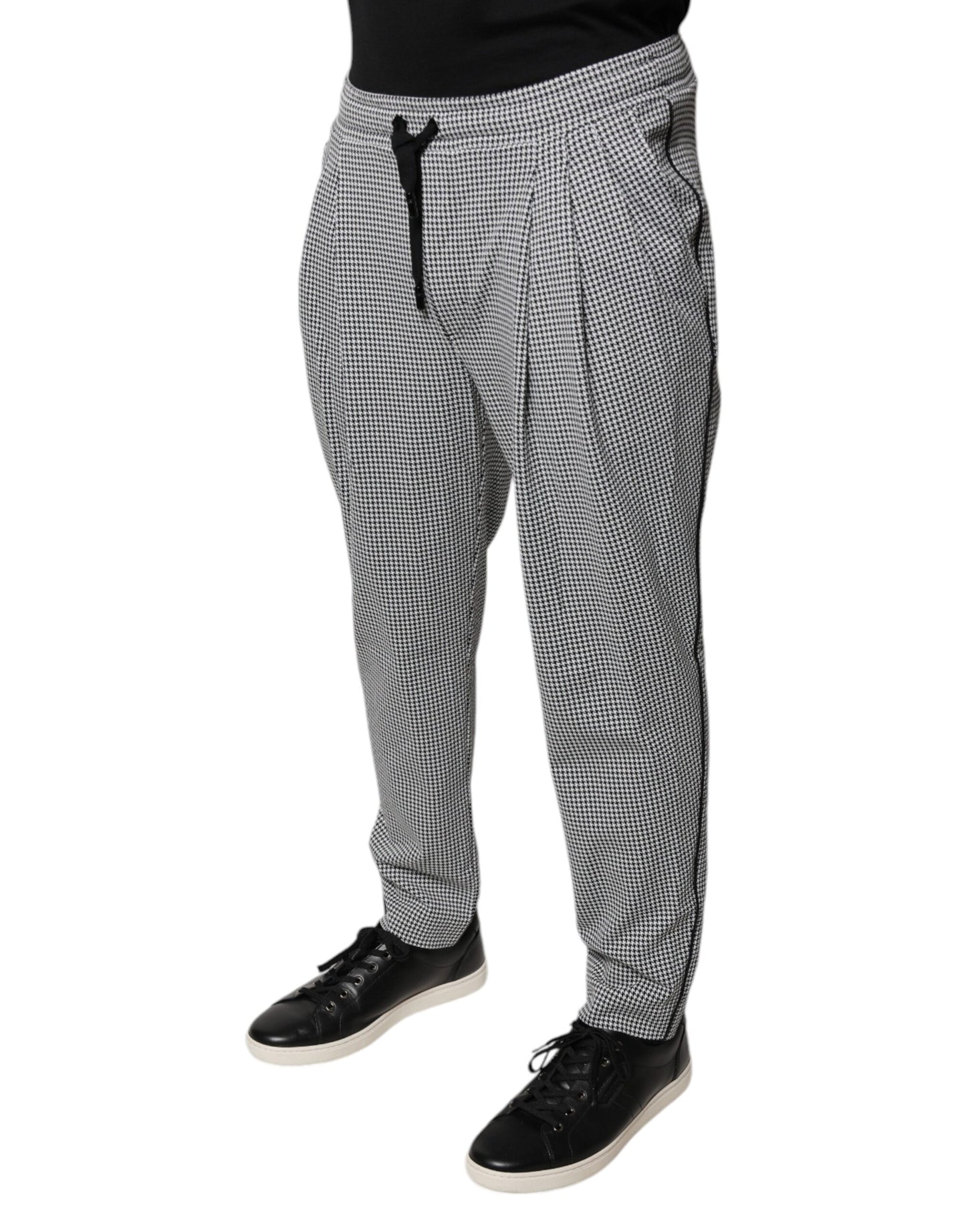 Dolce & Gabbana Black White Houndstooth Skinny Dress Pants Dolce & Gabbana