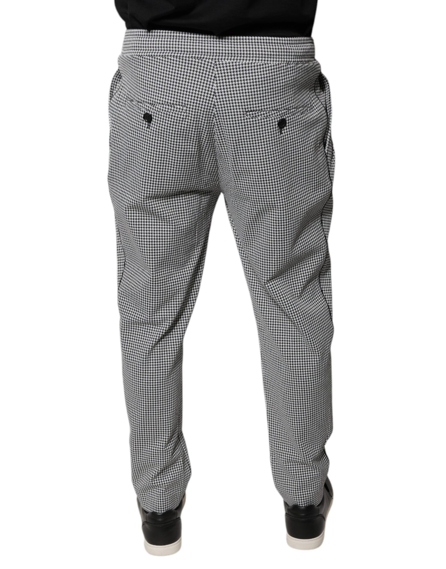 Dolce & Gabbana Black White Houndstooth Skinny Dress Pants Dolce & Gabbana