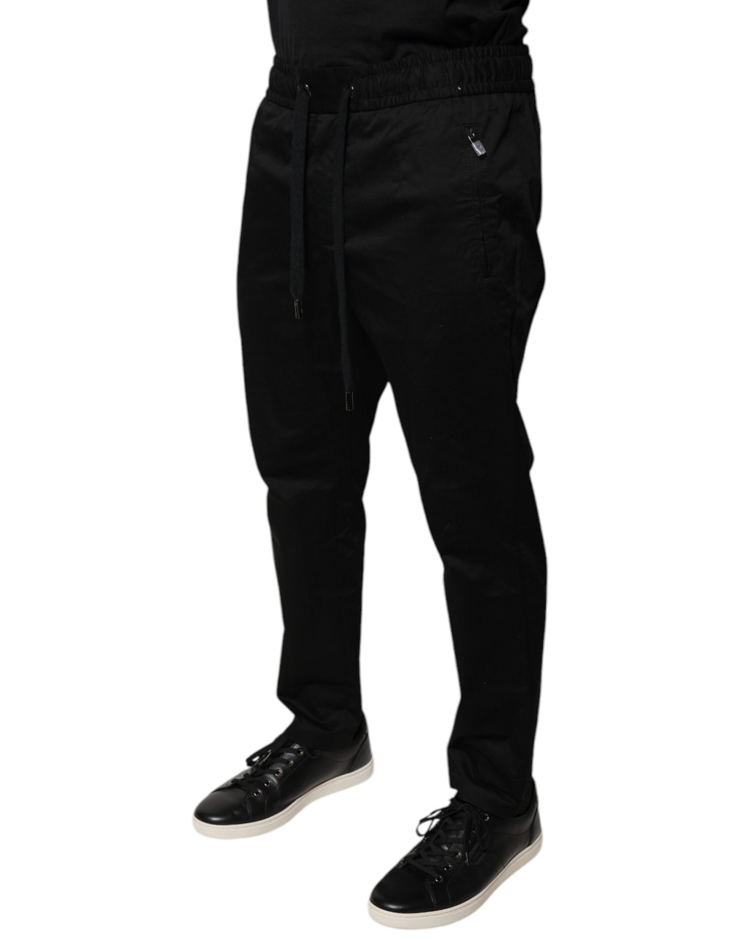 Dolce & Gabbana Black Cotton Stretch Skinny Sweatpants Pants Dolce & Gabbana