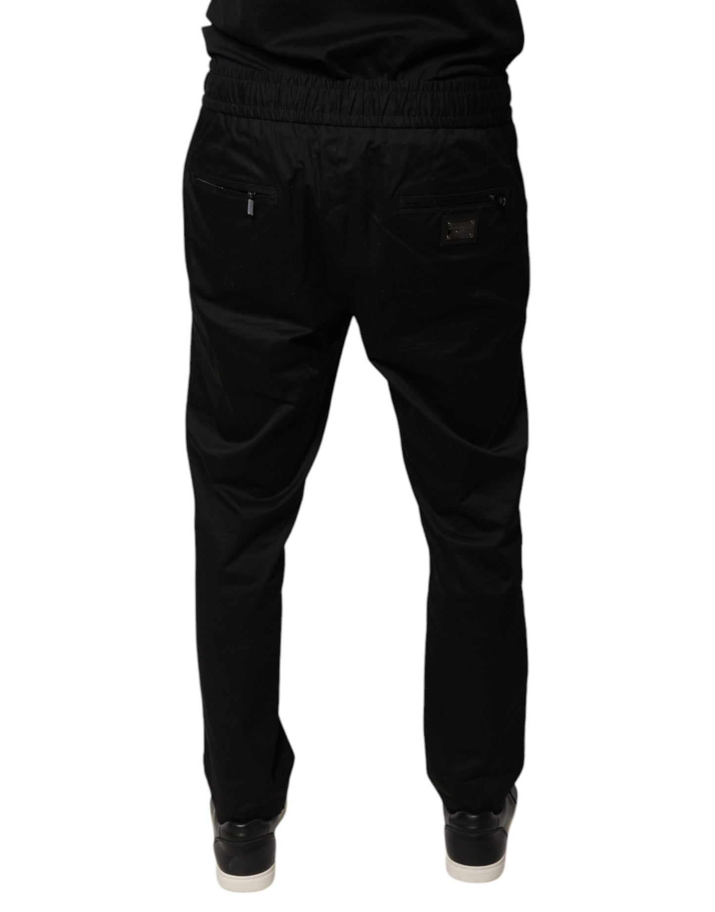 Dolce & Gabbana Black Cotton Stretch Skinny Sweatpants Pants Dolce & Gabbana