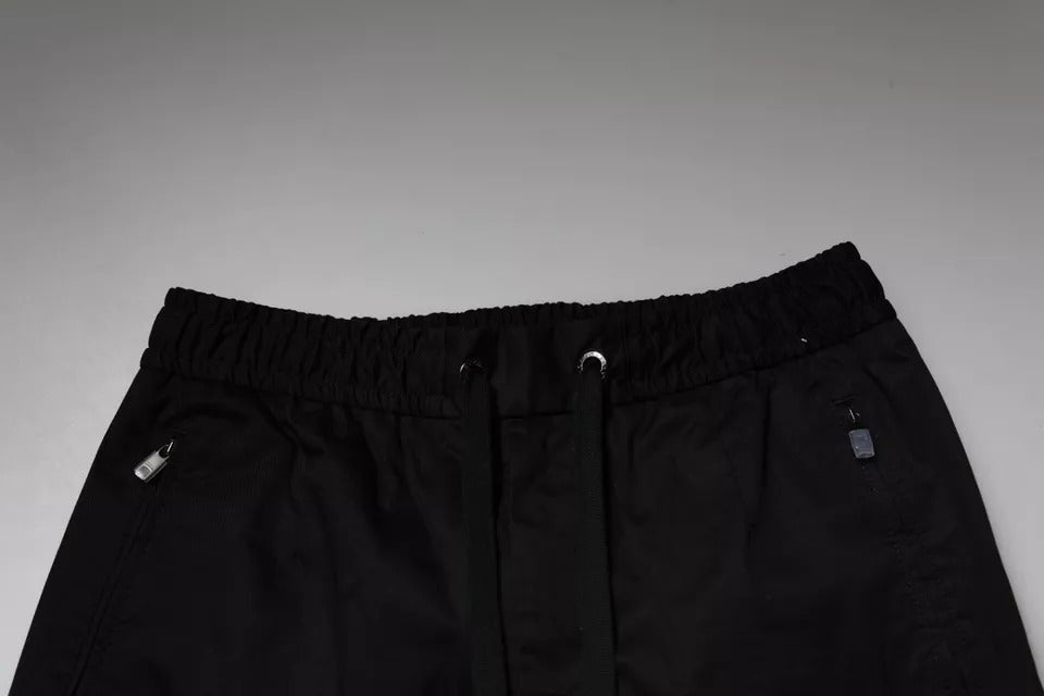 Dolce & Gabbana Black Cotton Stretch Skinny Sweatpants Pants Dolce & Gabbana