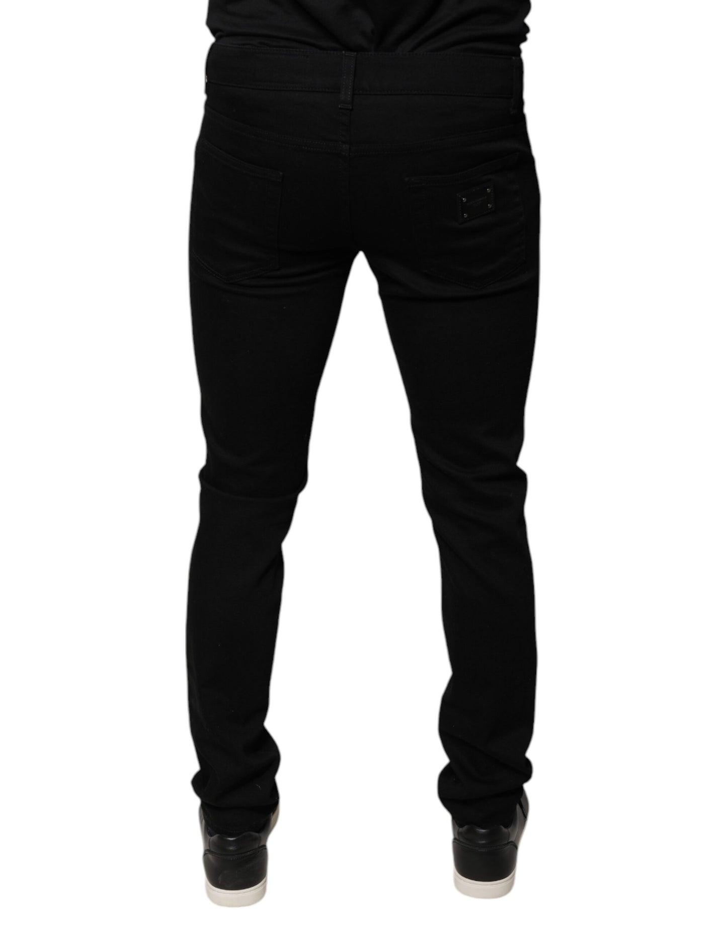 Dolce & Gabbana Black DG Crown Logo Cotton Skinny Denim Jeans Dolce & Gabbana