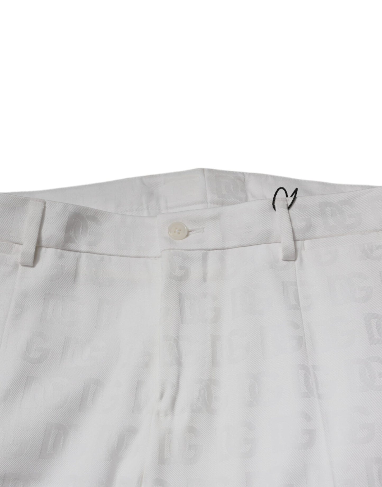Dolce & Gabbana White Cotton Tapered Formal Dress Pants Dolce & Gabbana