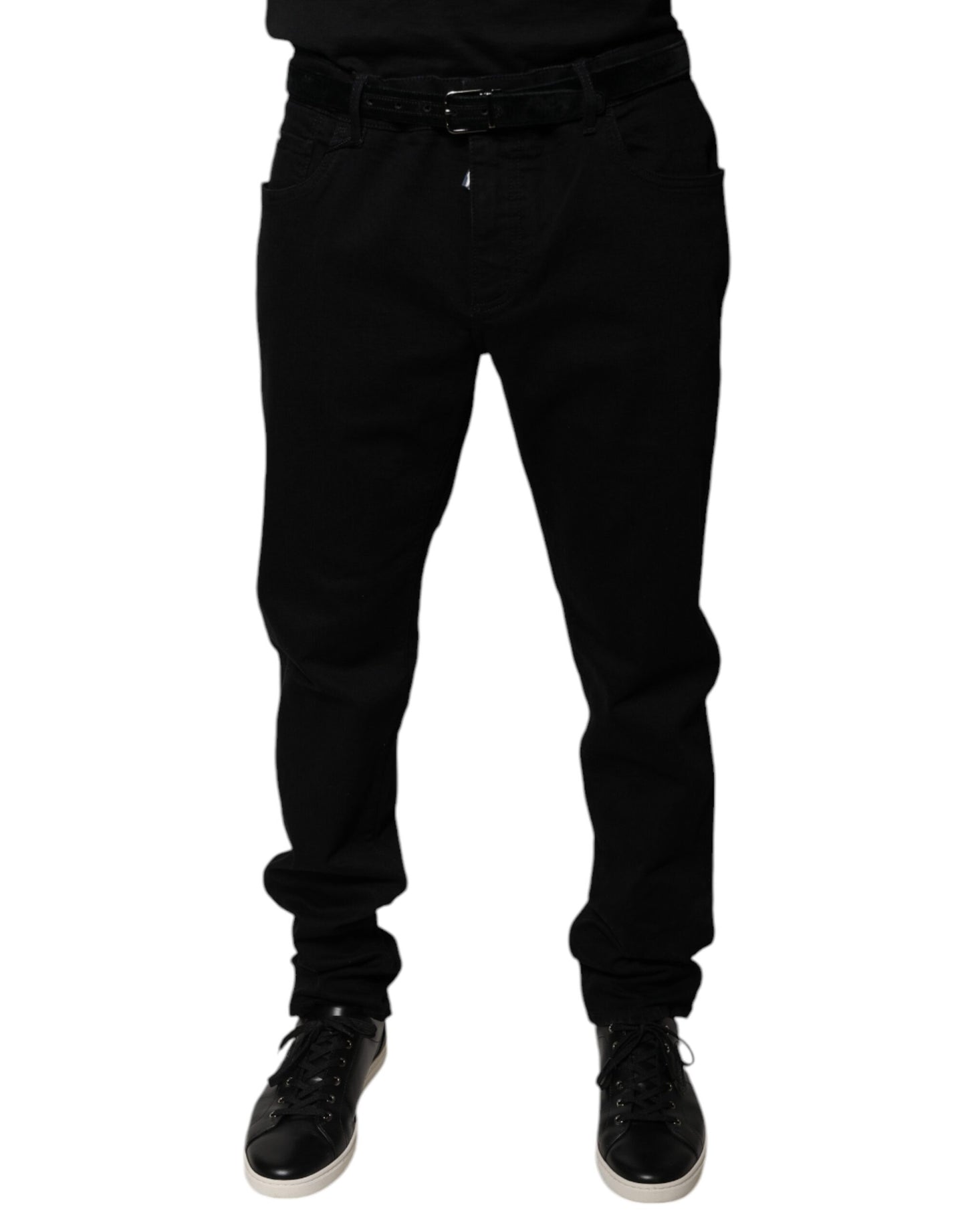 Dolce & Gabbana Black Logo Cotton Stretch Skinny Denim Jeans Dolce & Gabbana