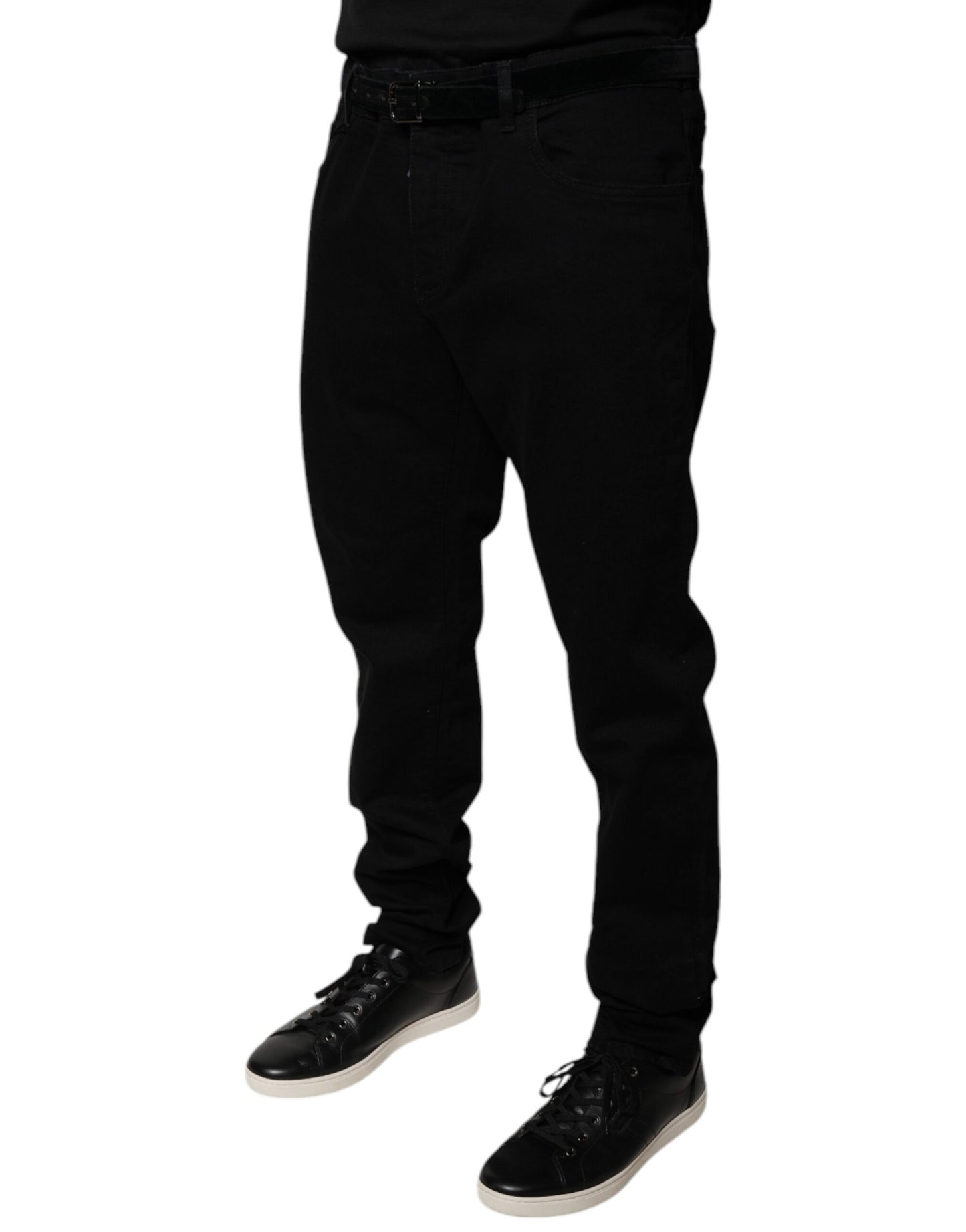 Dolce & Gabbana Black Logo Cotton Stretch Skinny Denim Jeans Dolce & Gabbana