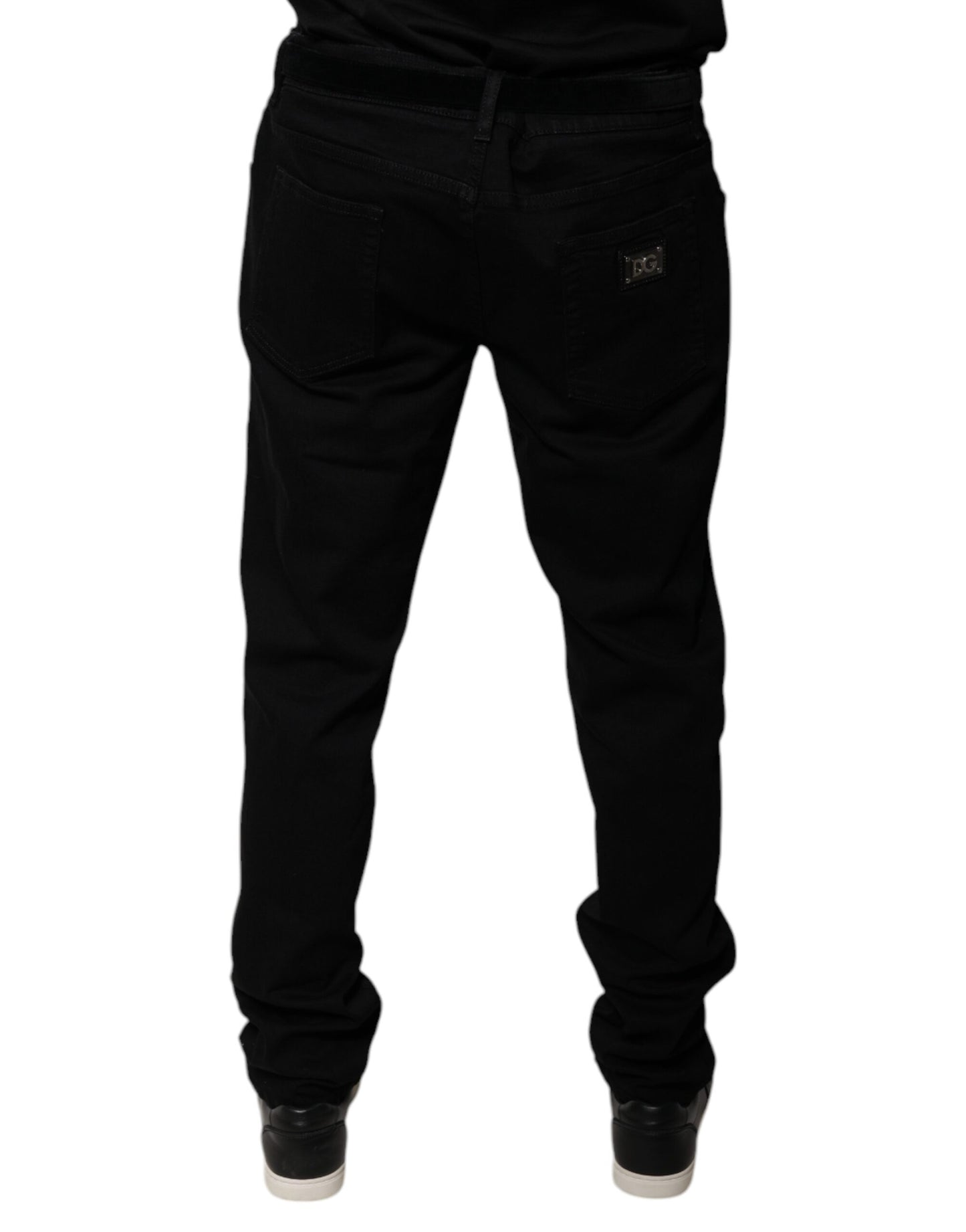 Dolce & Gabbana Black Logo Cotton Stretch Skinny Denim Jeans Dolce & Gabbana