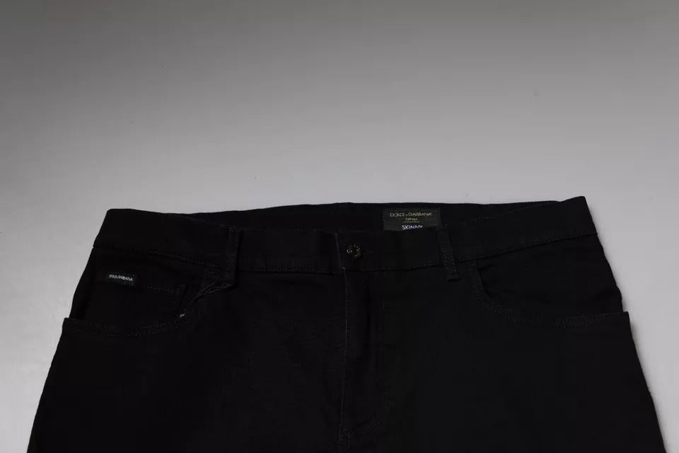 Dolce & Gabbana Black Logo Cotton Stretch Skinny Denim Jeans Dolce & Gabbana