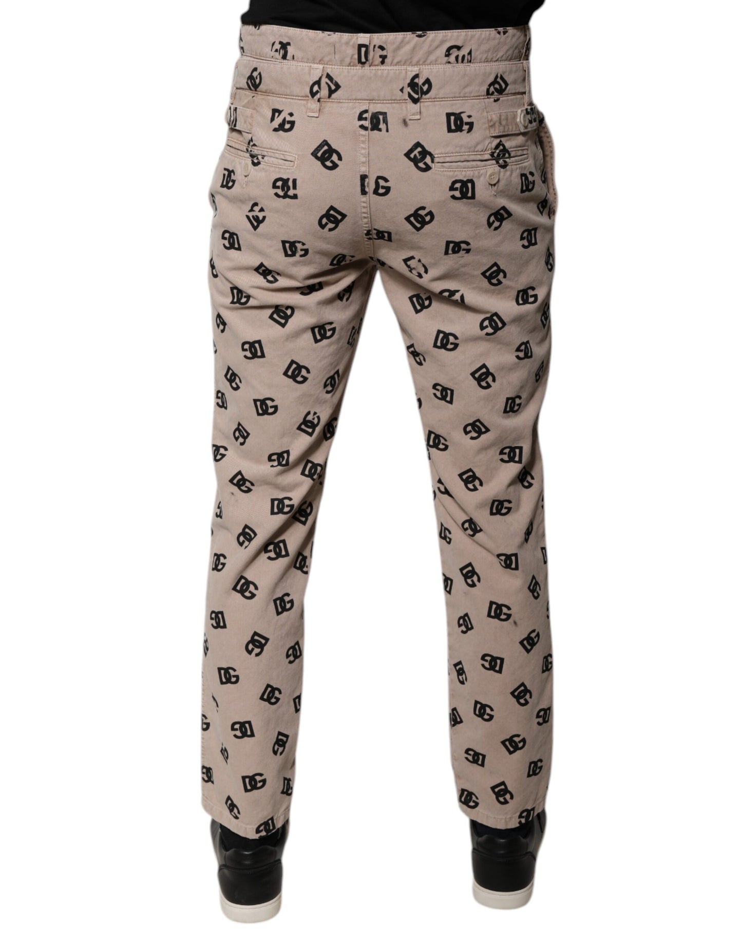 Dolce & Gabbana Beige Logo Cotton Skinny Denim Jeans Dolce & Gabbana