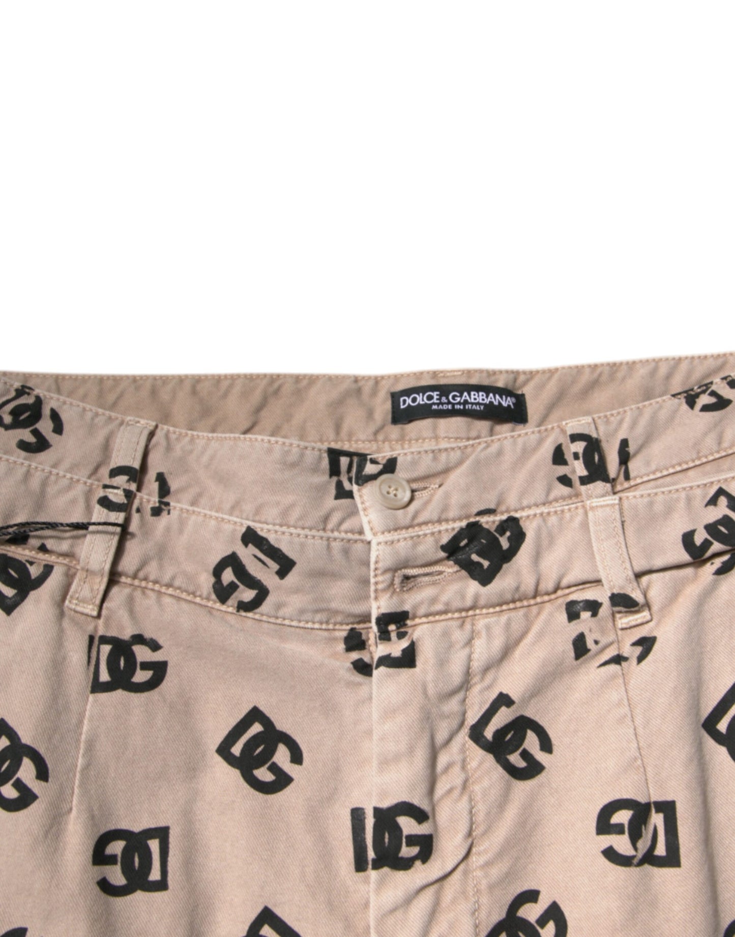 Dolce & Gabbana Beige Logo Cotton Skinny Denim Jeans Dolce & Gabbana