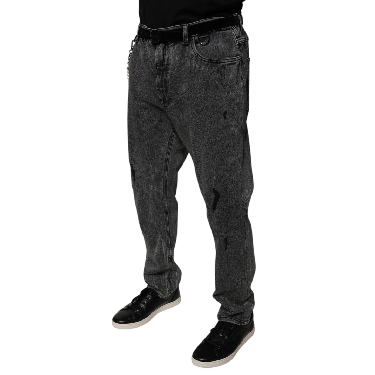 Dolce & Gabbana Dark Gray Cotton Skinny Denim Jeans Dolce & Gabbana