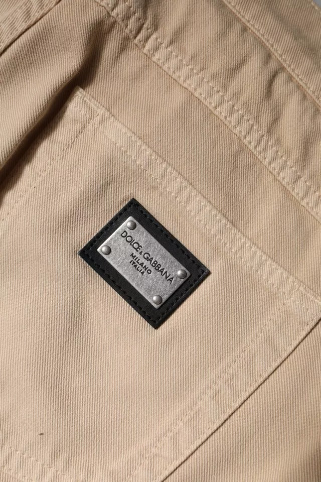 Dolce & Gabbana Beige Cotton Stretch Regular Men Denim Jeans Dolce & Gabbana