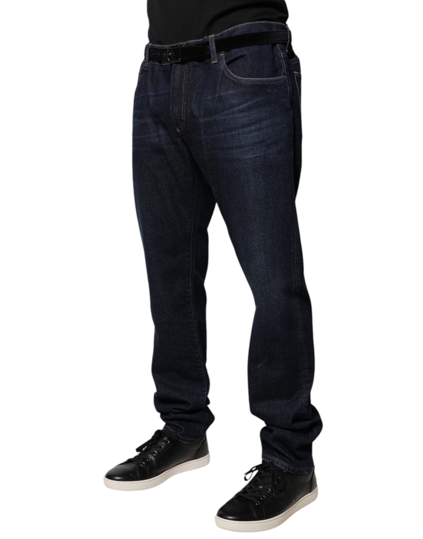 Dolce & Gabbana Dark Blue Cotton Skinny Denim Jeans Dolce & Gabbana