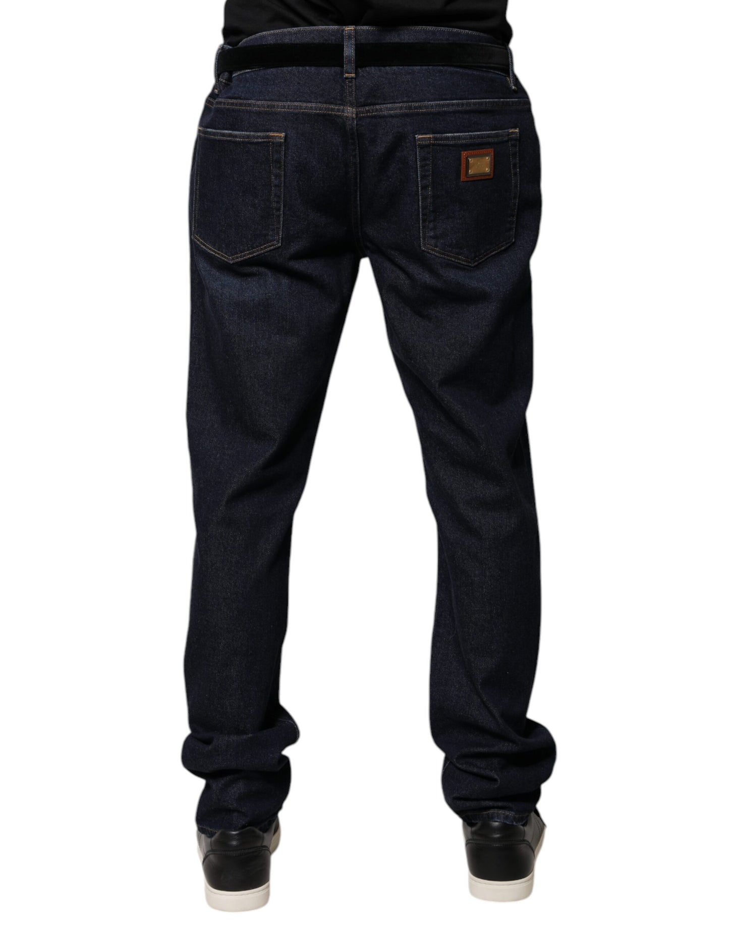 Dolce & Gabbana Dark Blue Cotton Skinny Denim Jeans Dolce & Gabbana