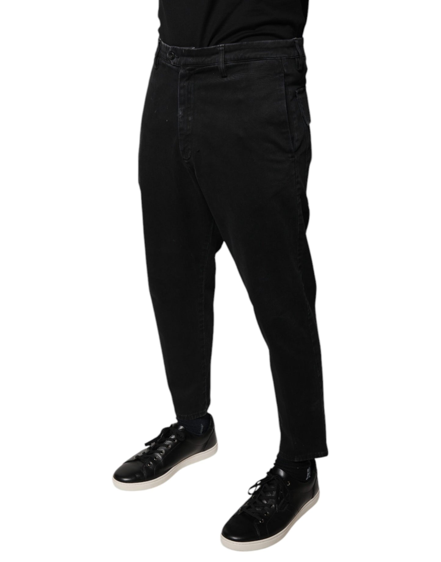 Dolce & Gabbana Black HOUSTON Men Cropped Denim Jeans Dolce & Gabbana