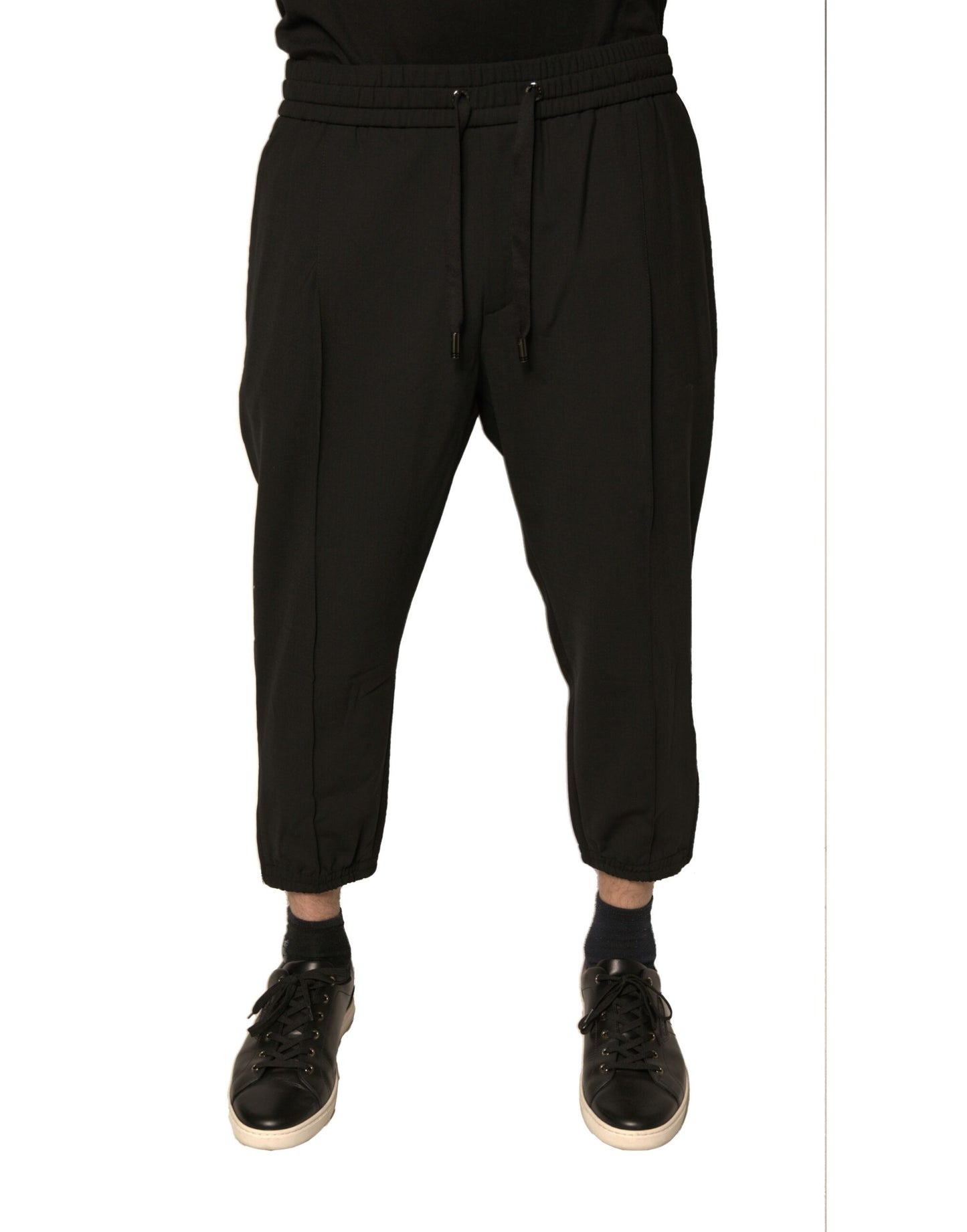 Dolce & Gabbana Black Wool Jogger Jogging Pants Dolce & Gabbana