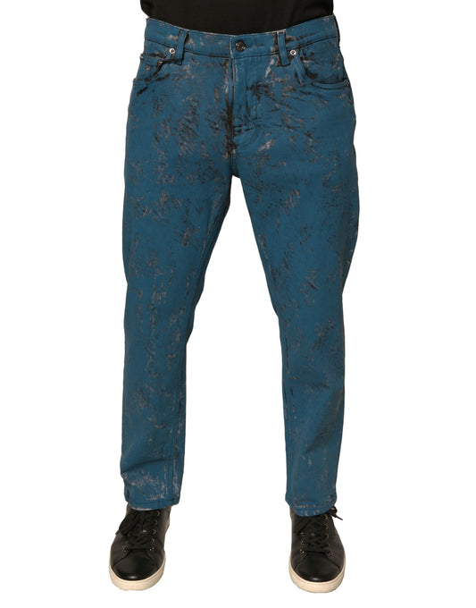 Dolce & Gabbana Blue Logo Cotton Stretch Skinny Denim Jeans Dolce & Gabbana