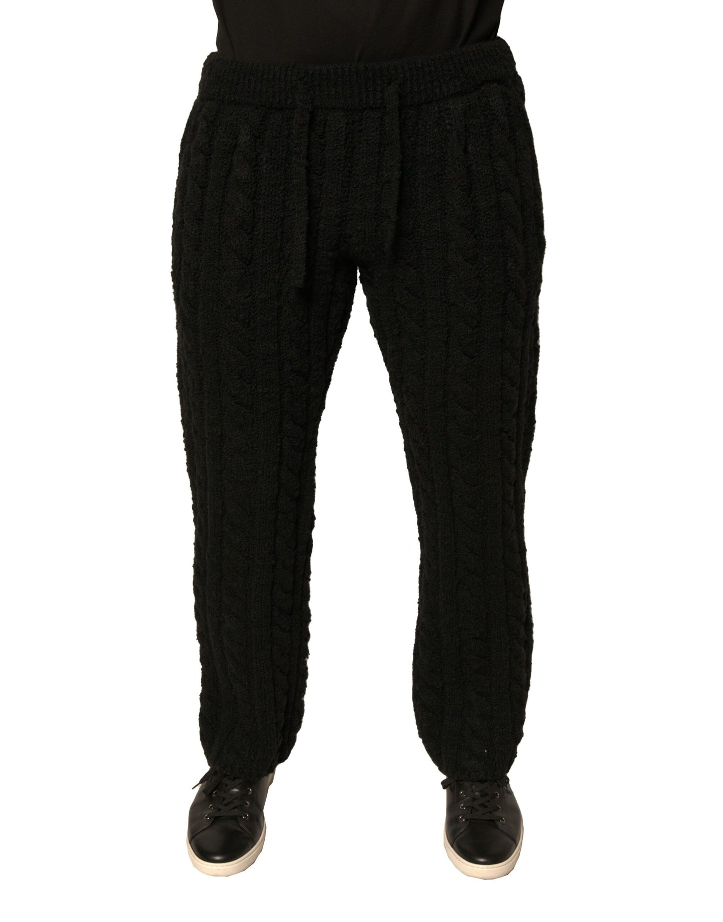 Dolce & Gabbana Black Wool Knitted Skinny Pants Dolce & Gabbana