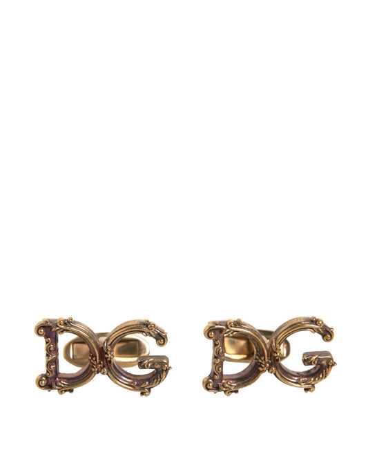 Dolce & Gabbana Gold Tone 925 Sterling Silver DG Logo Cufflink Dolce & Gabbana